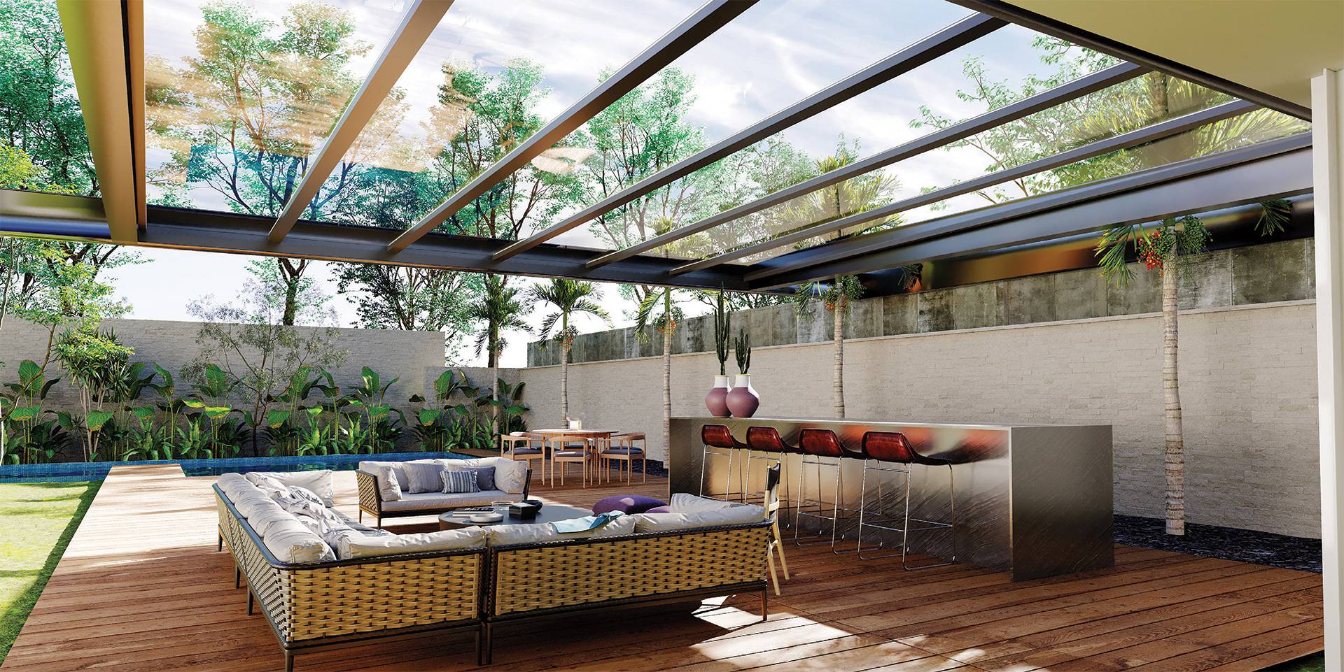 Telescopic Glass Roof - exterior view